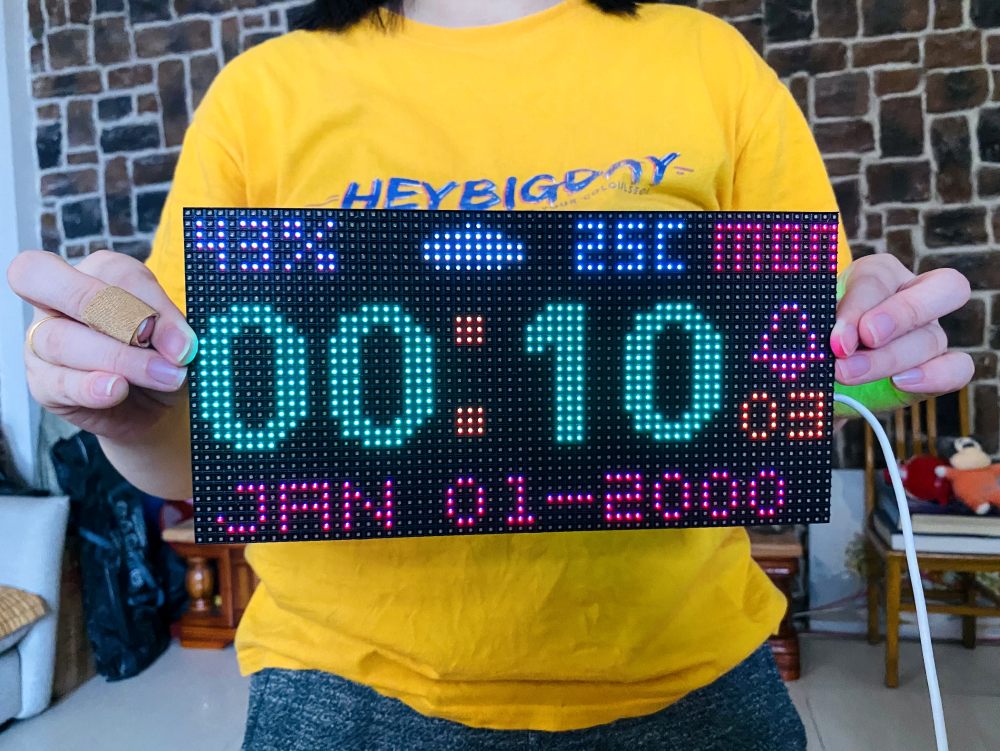 Cool Digital Clock NTP Alarm Clock RBG Matrix led display ESP8266 electronic DIY cool toy gift