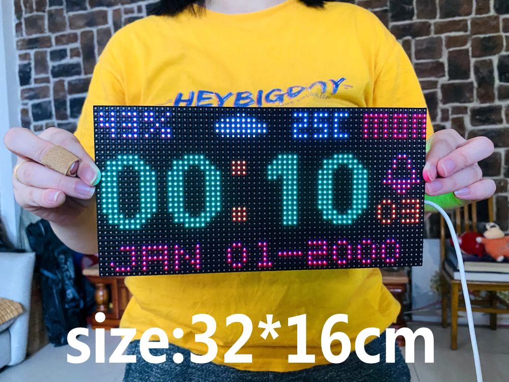 Cool Digital Wifi Clock weather station RBG Matrix LED display electronic DIY education toy geek decorate home