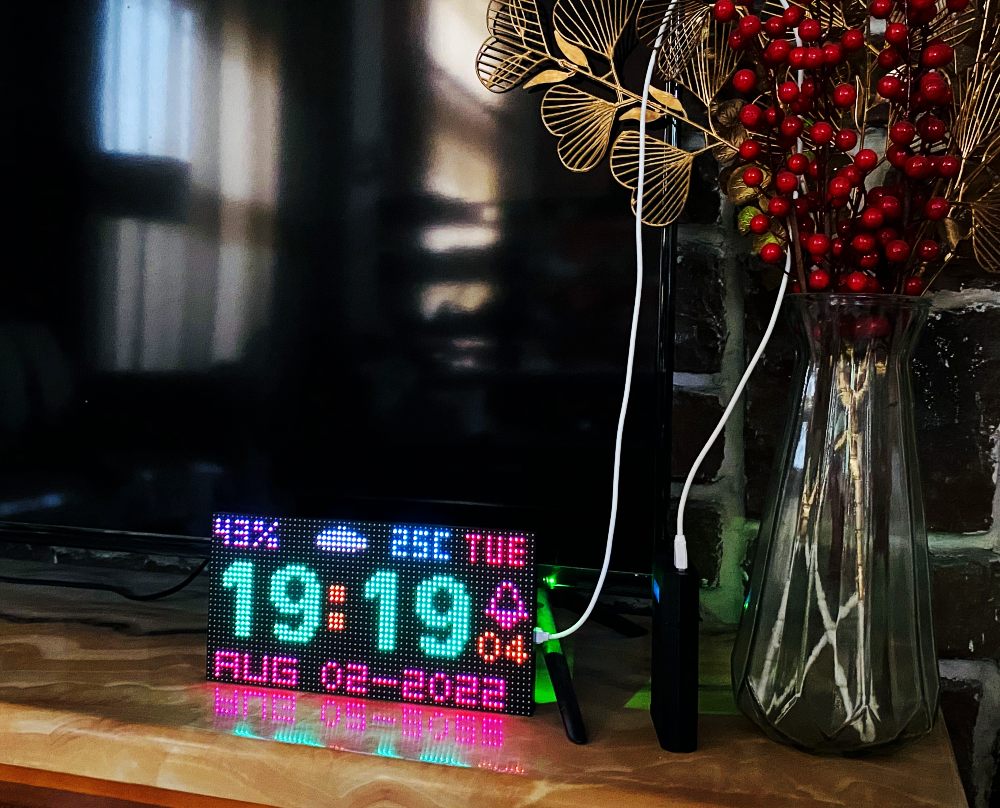 Cool Digital Clock NTP Alarm Clock RBG Matrix led display ESP8266 electronic DIY cool toy gift
