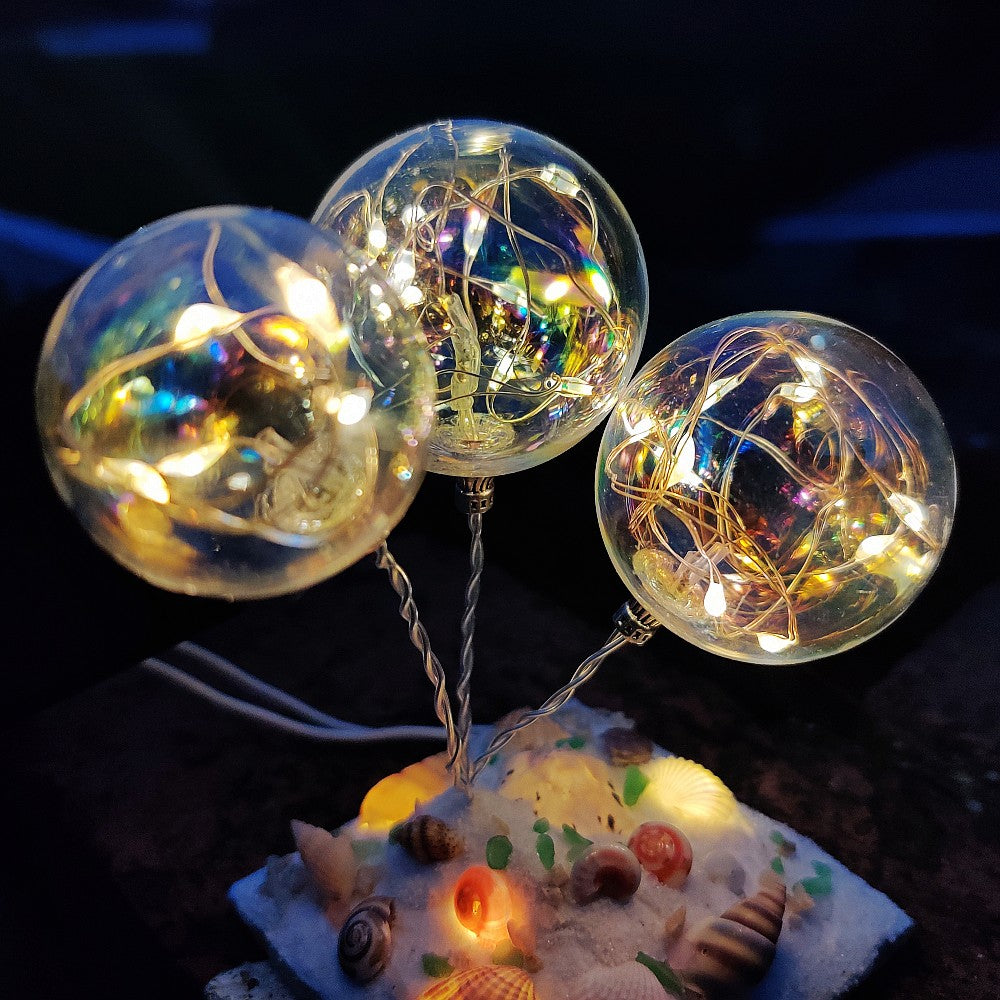 Solar atmosphere light DIY shell night light Colorful bubble light Holiday gift for friends
