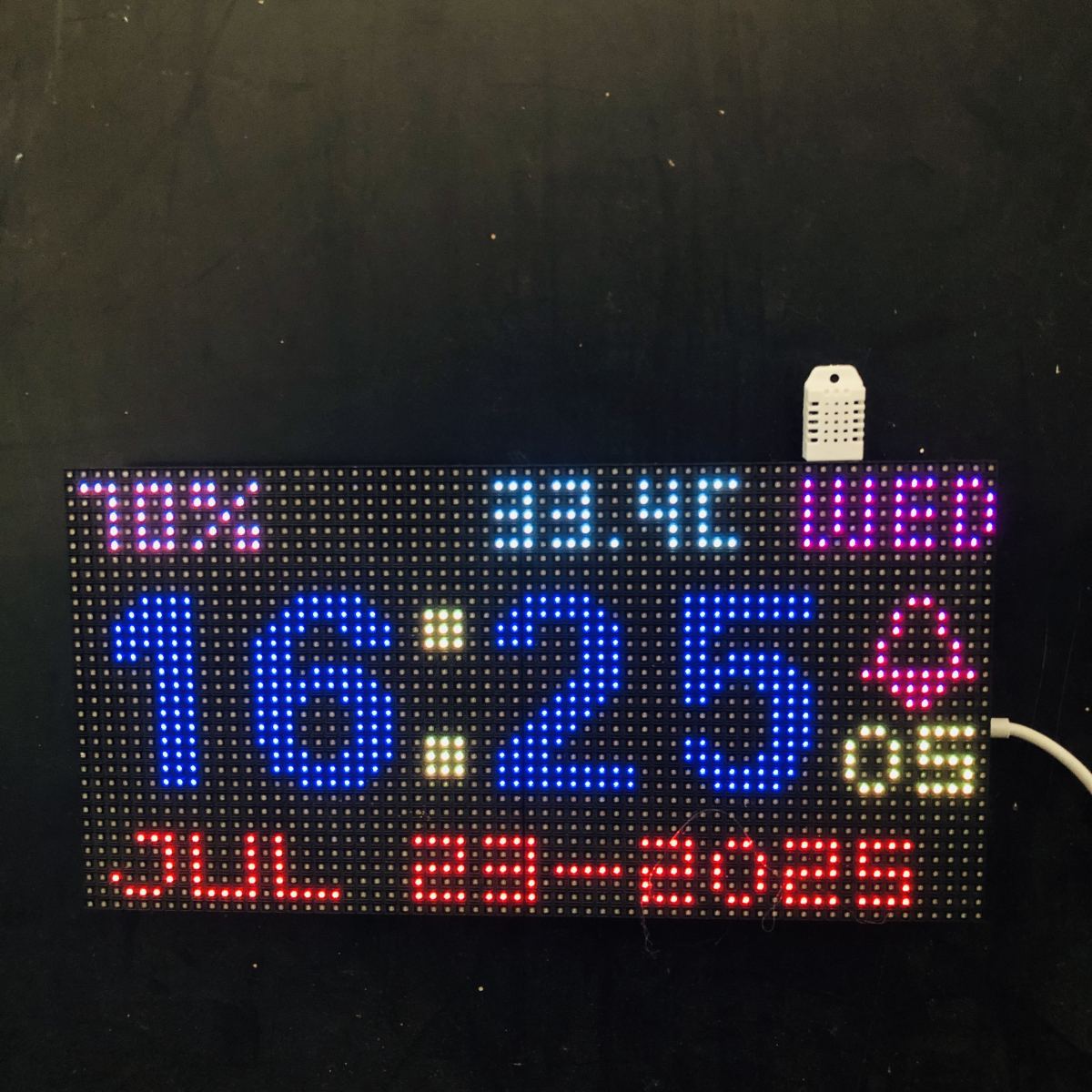 ESP8266 digital clock Colorful led Alarm clock temperature and humidity display