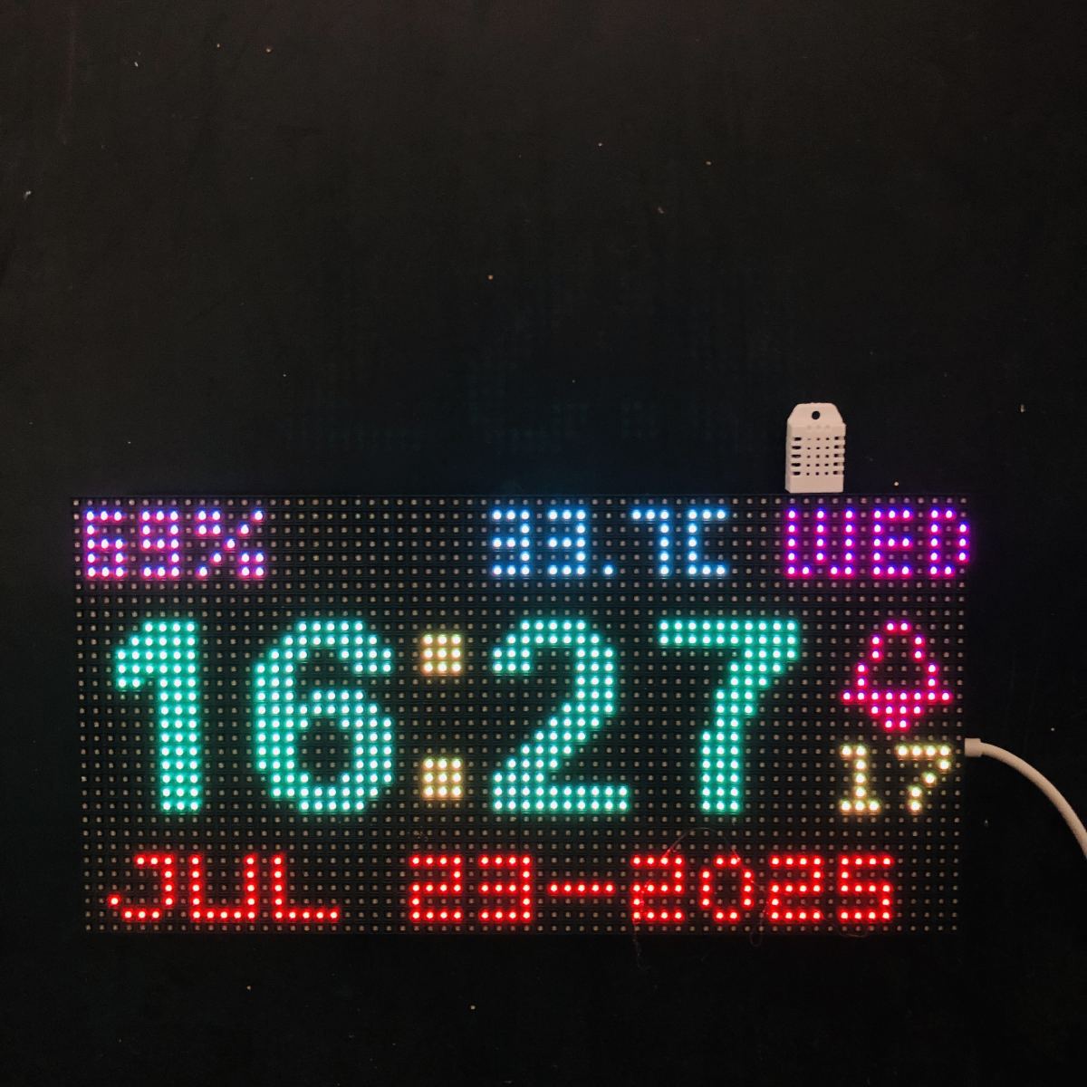 ESP8266 digital clock Colorful led Alarm clock temperature and humidity display