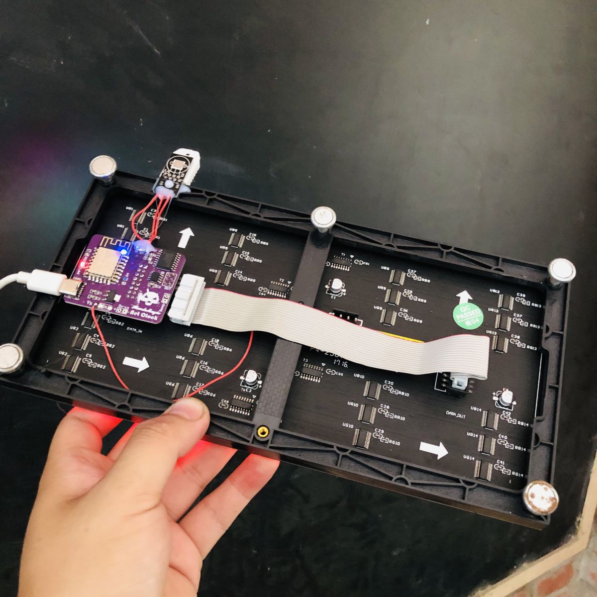 ESP8266 digital clock Colorful led Alarm clock temperature and humidity display