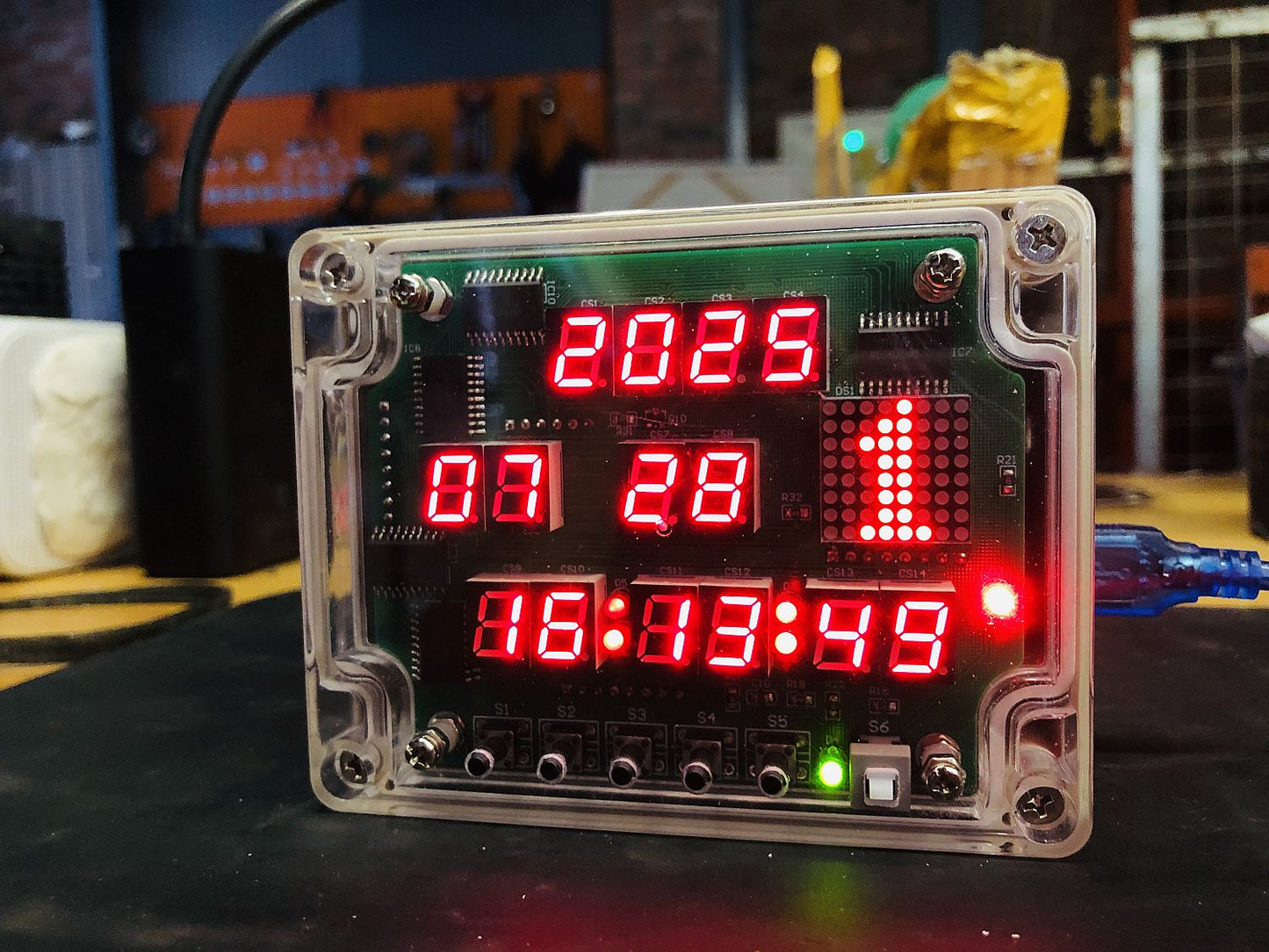 Multi function digital tube 14 LED dot matrix electronic clock diy kit soldering kit electric