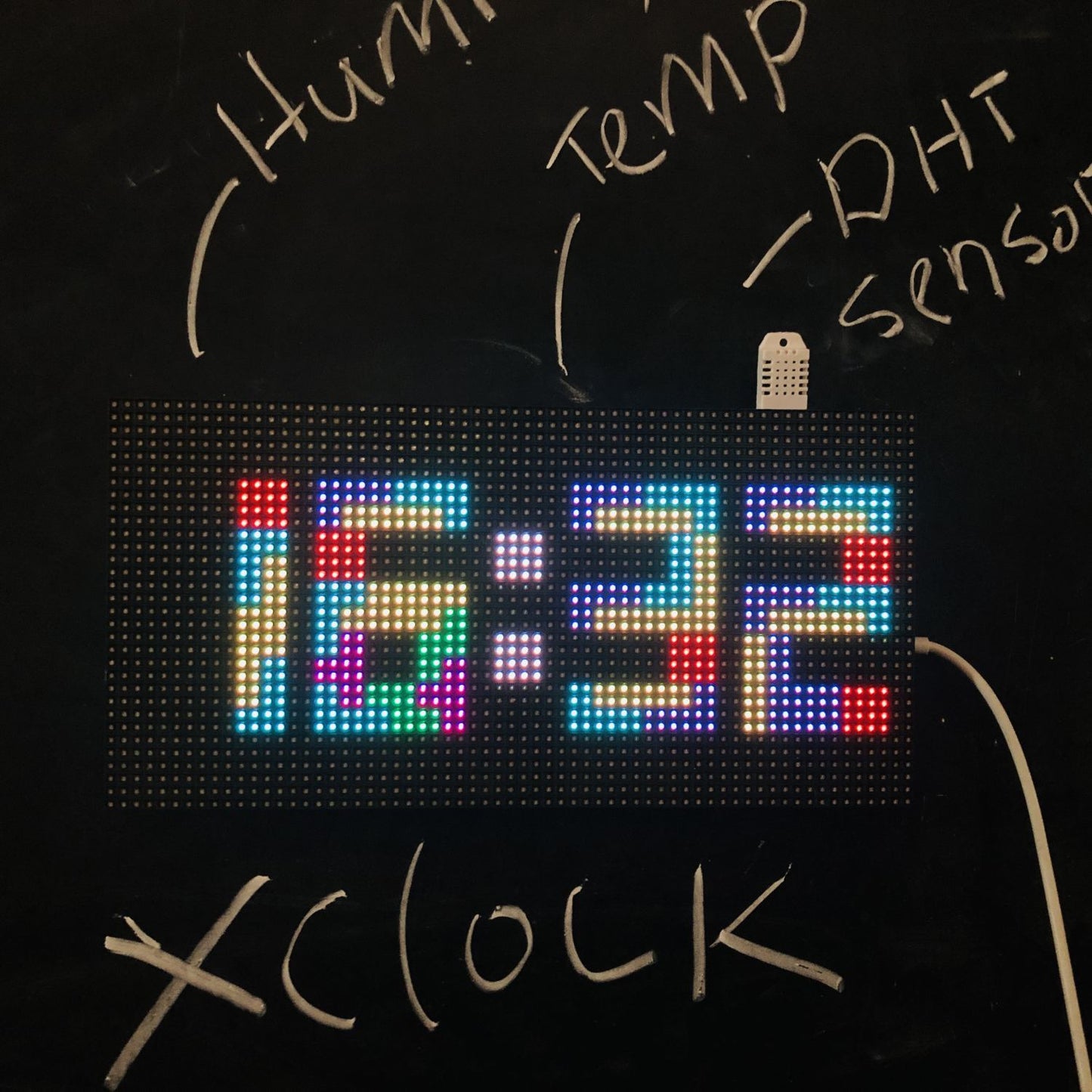 ESP8266 digital clock Colorful led Alarm clock temperature and humidity display