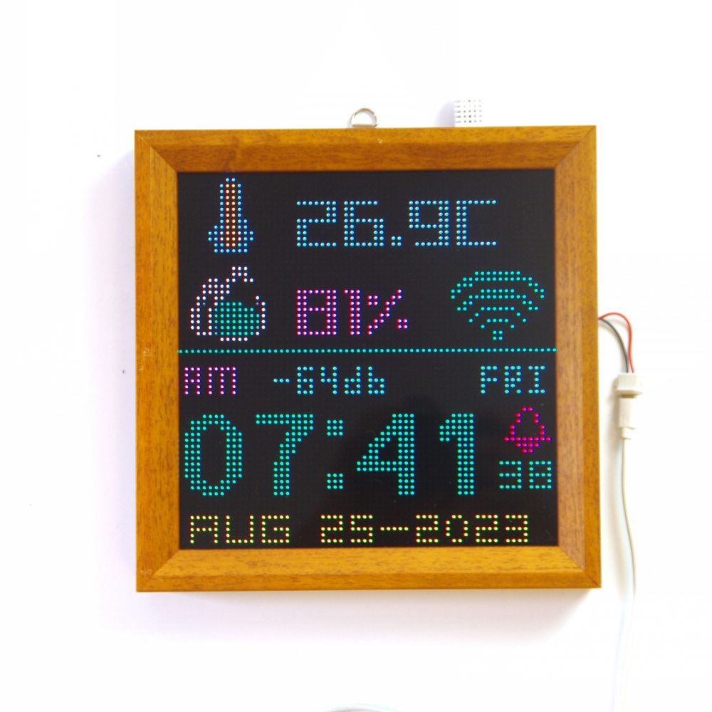 Esp8266 Digital Clock Electronic Art DHT22 Colorful LED Temperature and humidity display