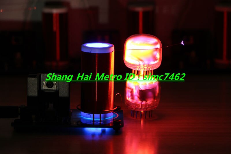 Mini tesla coil Tiny tesla coil science toy can Generate spark spark Teaching experiment( Assembled)