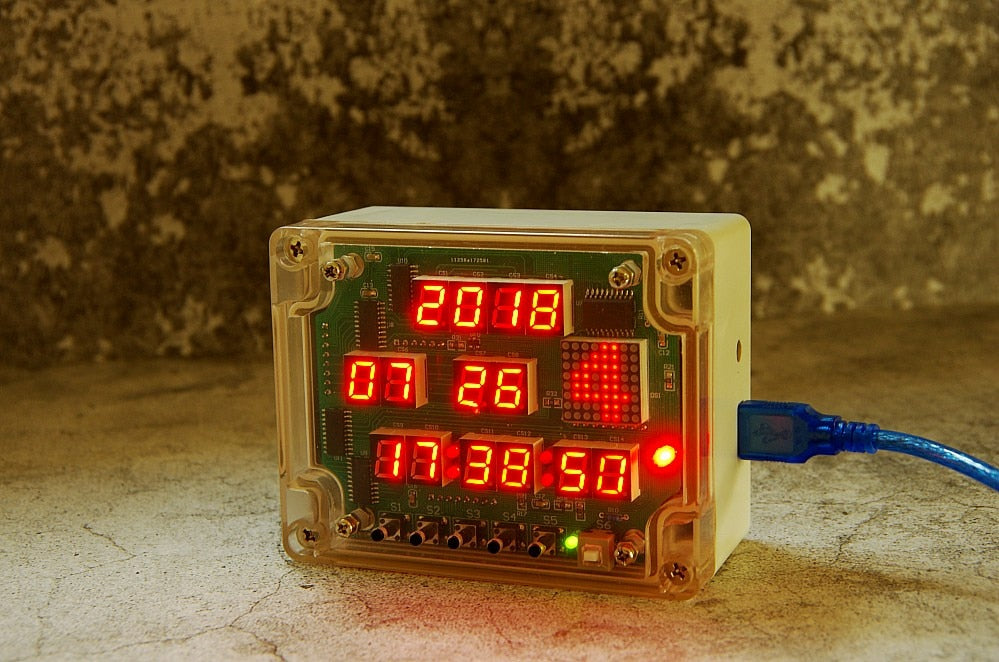 Multi function digital tube 14 LED dot matrix electronic clock diy kit soldering kit electric