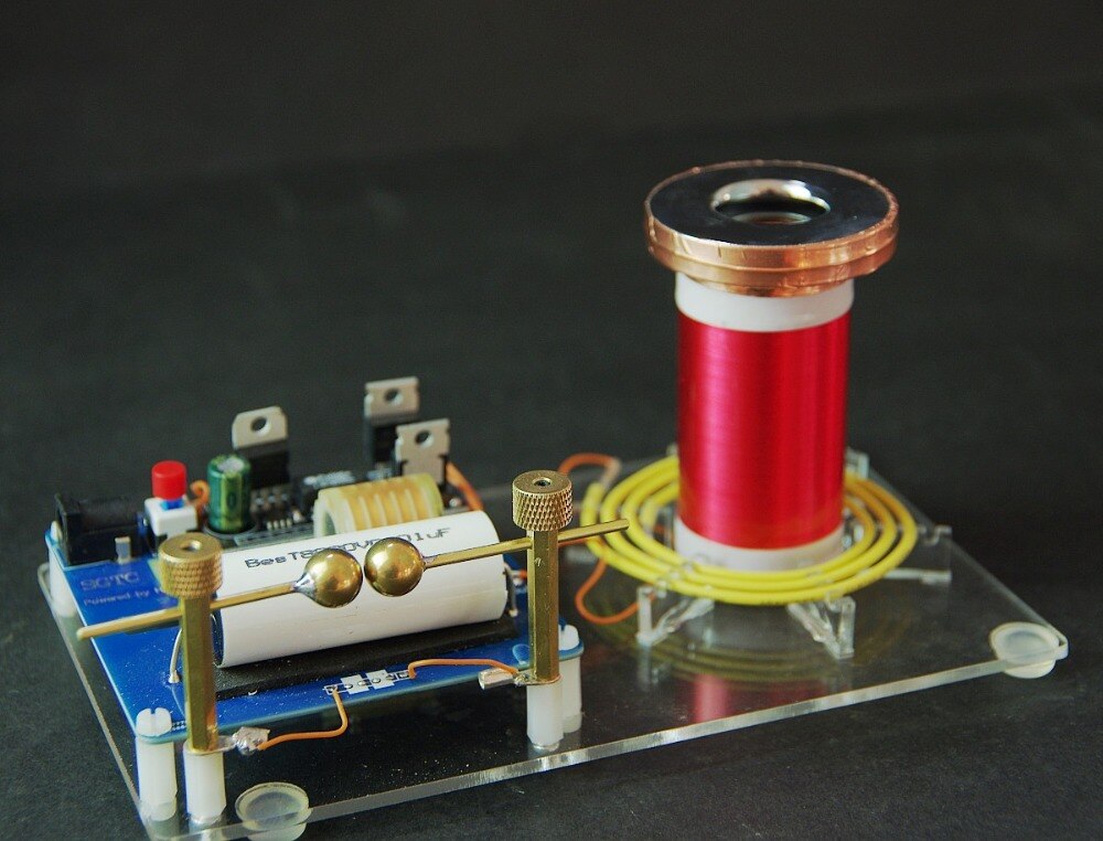 Tiny tesla coil BALL-GAP Discharger SGTC spark gap tesla coil DIY Kits science physics toy Electronic DIY