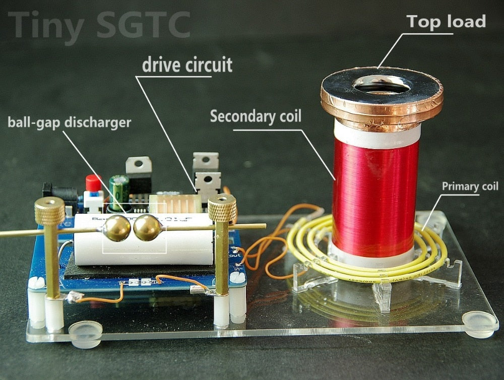Tiny tesla coil BALL-GAP Discharger SGTC spark gap tesla coil DIY Kits science physics toy Electronic DIY