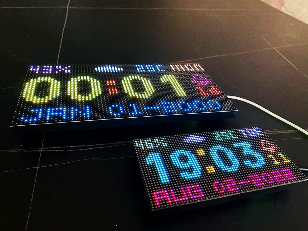 Cool Digital Clock NTP Alarm Clock RBG Matrix led display ESP8266 electronic DIY cool toy gift