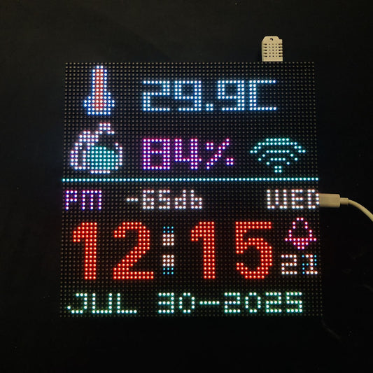 Esp8266 Digital Clock Electronic Art DHT22 Colorful LED  Temperature and humidity display