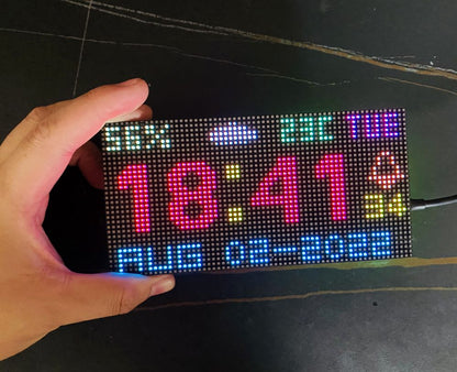 Cool Digital Clock NTP Alarm Clock RBG Matrix led display ESP8266 electronic DIY cool toy gift